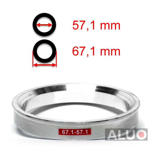 Aluminiums sentreringsringer for alu felger 67,1 - 57,1 mm ( 67.1 - 57.1 )