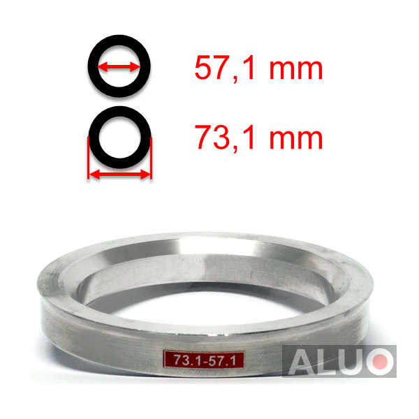 Aluminiums sentreringsringer for alu felger 73,1 - 57,1 mm ( 73.1 - 57.1 )