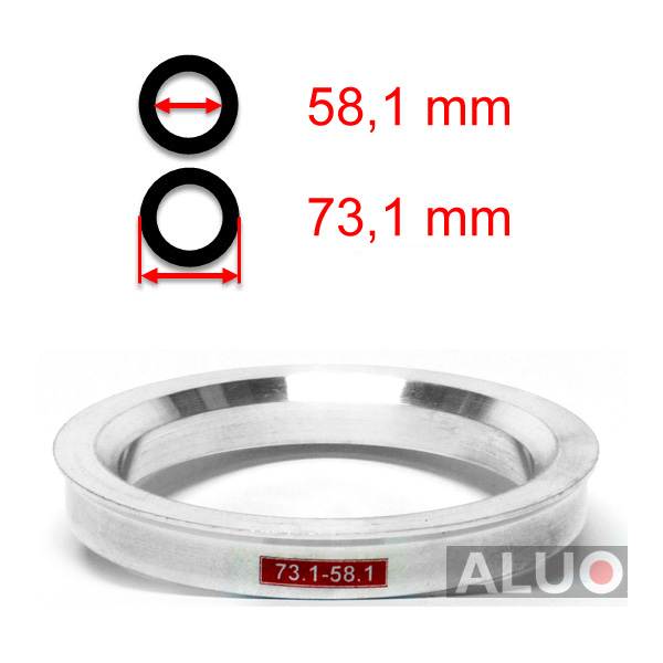 Aluminiums sentreringsringer for alu felger 73,1 - 58,1 mm ( 73.1 - 58.1 )