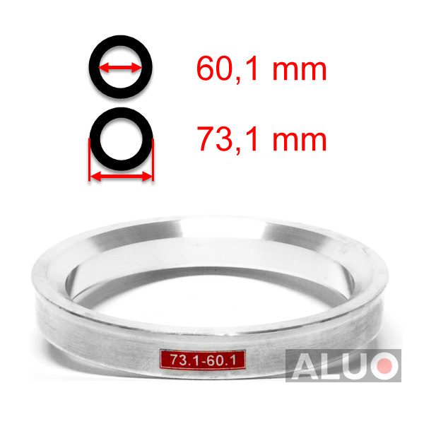 Aluminiums sentreringsringer for alu felger 73,1 - 60,1 mm ( 73.1 - 60.1 )