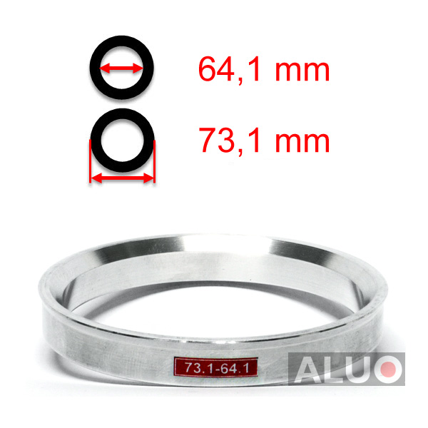 Aluminiums sentreringsringer for alu felger 73,1 - 64,1 mm ( 73.1 - 64.1 )