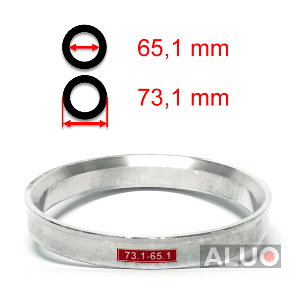 Aluminiums sentreringsringer for alu felger 73,1 - 65,1 mm ( 73.1 - 65.1 )