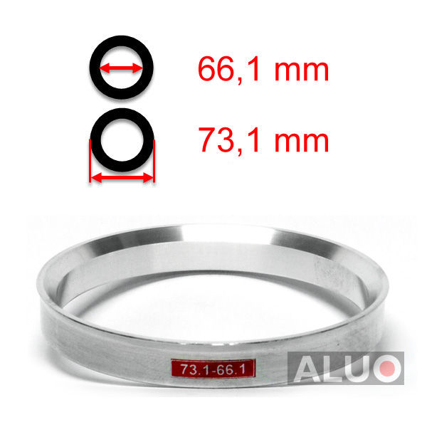 Aluminiums sentreringsringer for alu felger 73,1 - 66,1 mm ( 73.1 - 66.1 )