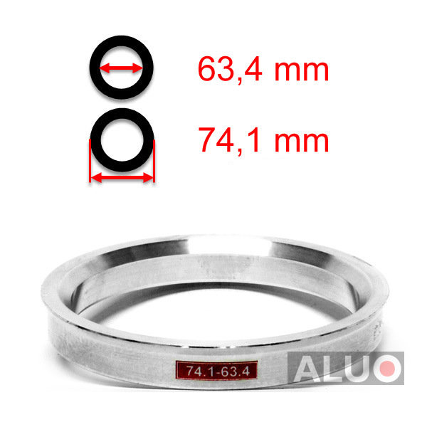 Aluminiums sentreringsringer for alu felger 74,1 - 63,4 mm ( 74.1 - 63.4 )