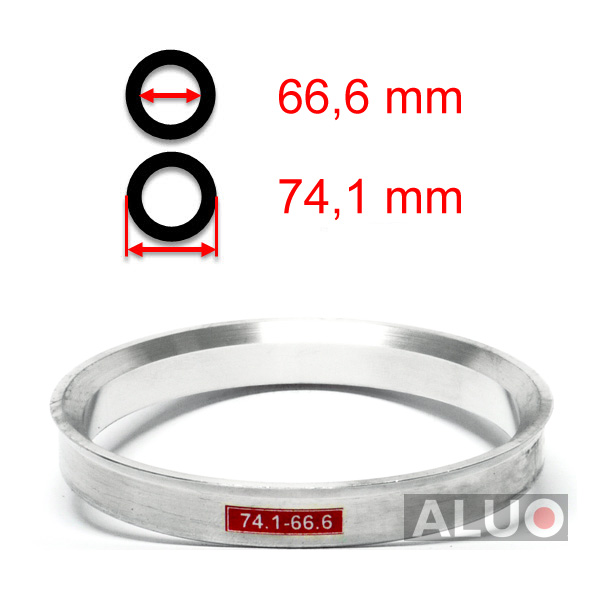 Aluminiums sentreringsringer for alu felger 74,1 - 66,6 mm ( 74.1 - 66.6 )