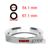 Aluminiums sentreringsringer for alu felger 67,1 - 54,1 mm ( 67.1 - 54.1 )