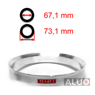 Aluminiums sentreringsringer for alu felger 73,1 - 67,1 mm ( 73.1 - 67.1 )