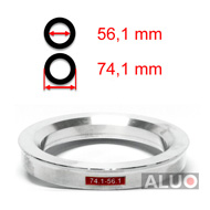 Aluminiums sentreringsringer for alu felger 74,1 - 56,1 mm ( 74.1 - 56.1 )