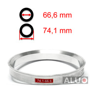 Aluminiums sentreringsringer for alu felger 74,1 - 66,6 mm ( 74.1 - 66.6 )