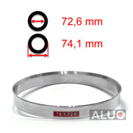 Aluminiums sentreringsringer for alu felger 74,1 - 72,6 mm ( 74.1 - 72.6 )